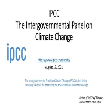 IPCC AR6 August 2021 report review