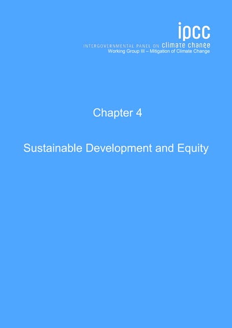 Ipcc chapter 14 sustainable development and equity