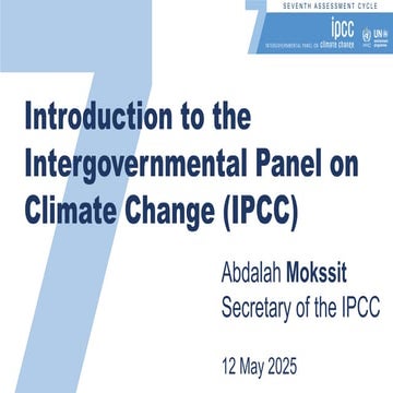 Introduction to the Intergovernmental Panel on Climate Change (IPCC ...