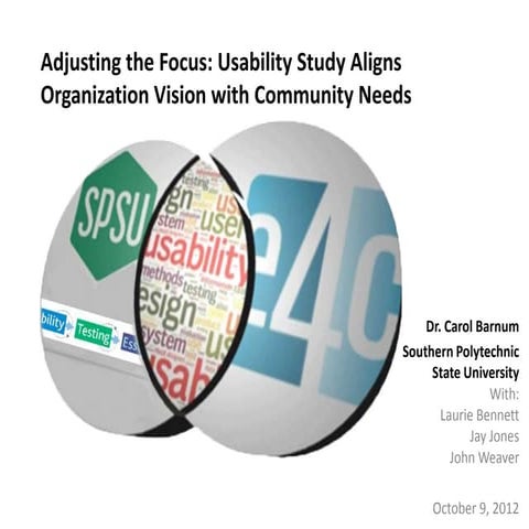 Adjusting the Focus: Usability Study Aligns Organization Vision with Communit...