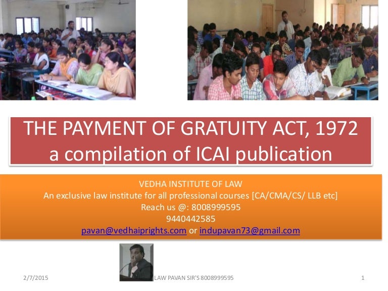 GRATUITY ACT 1972