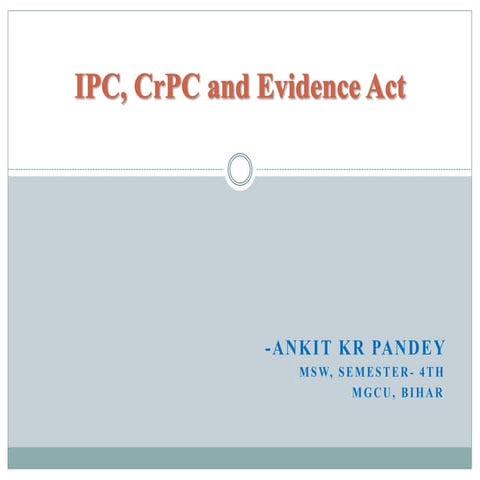 IPC,CrPC and Indian Evidence Act