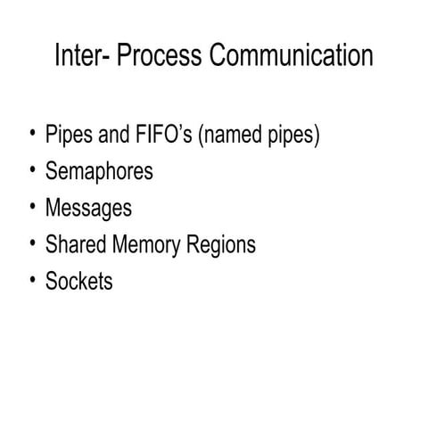 Ipc in linux | PPT | Operating Systems | Computer Software and Applications