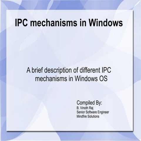IPC mechanisms in windows | PPT