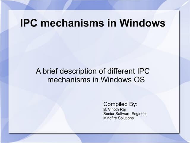IPC mechanisms in windows
