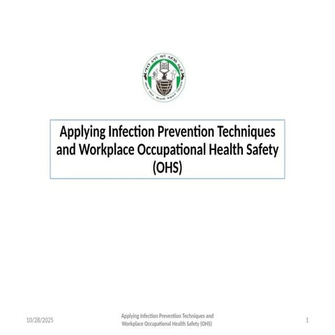 Infection prevention control,and workplace occupational safety
