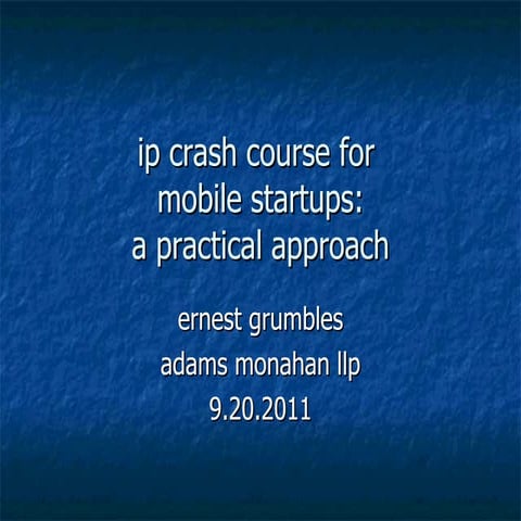 ip crash course for mobile startups