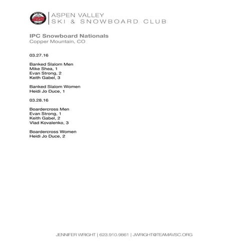 Junior World Championships – Snowboard | PDF