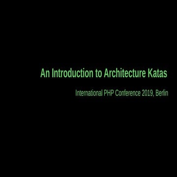Introduction to architecture katas