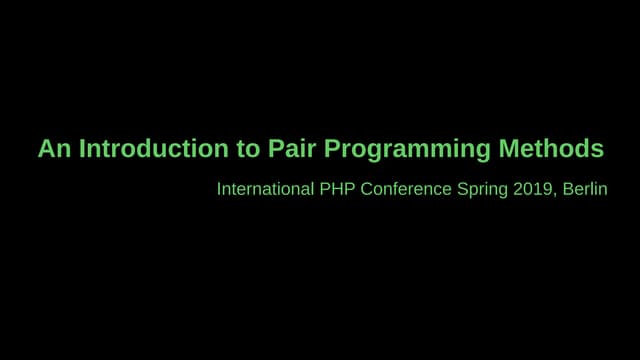 An Introduction to pair programming methods