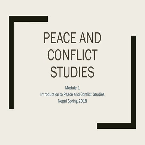 Intr to peace and conflict studies power