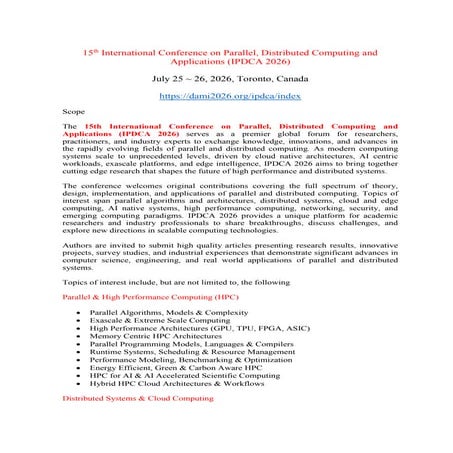 15th International Conference on Parallel, Distributed Computing and ...