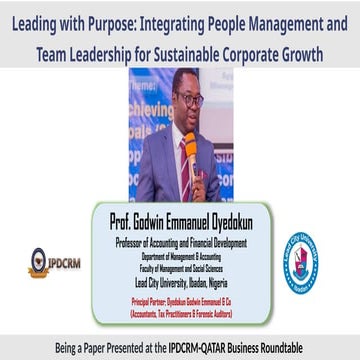 IPDCRM Leading with Purpose Integrating People Management and Team Leadership...