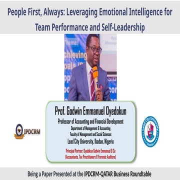 IPDCRM People First Always Leveraging Emotional Intelligence for Team Perform...