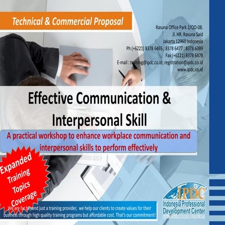 Ipdc training 2014   effective communication & interpersonal skill 