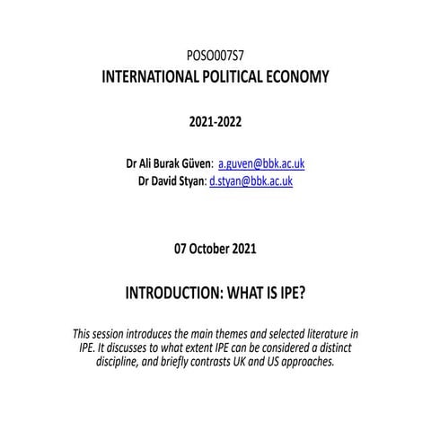 IPE Syllabus | DOCX