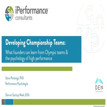 Developing Championship Teams: What founders can learn from Olympic teams and...