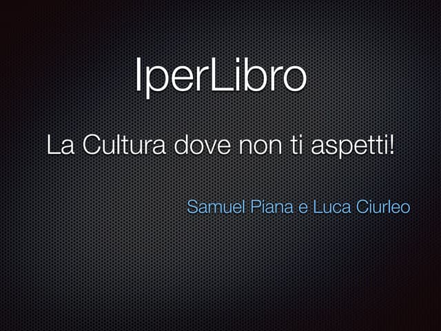 Presentazione di IperLibro a Casale Corte Cerro