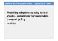 Modelling adaptive capacity to fuel shocks – an indicator for sustainable transport policy
