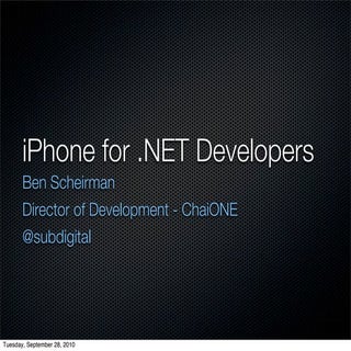 iPhone for .NET Developers