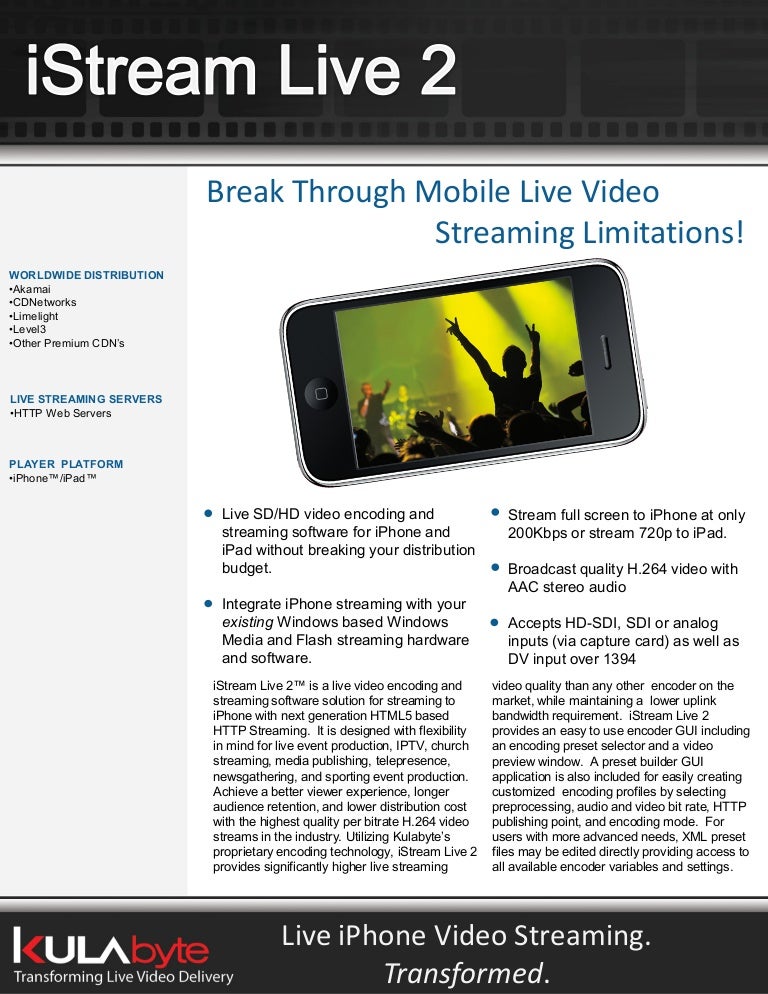 iPhone Live Video Streaming Software