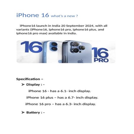 iPhone 16 what  all variants and updates