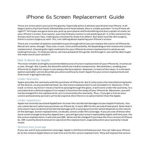I phone 6s screen replacement guide | DOCX