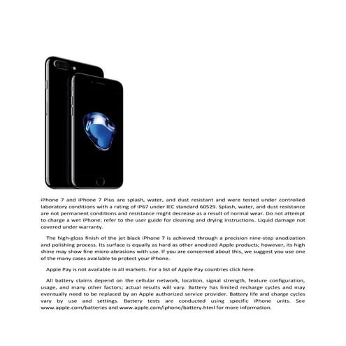 I phone 7 and iphone 7 plus feature