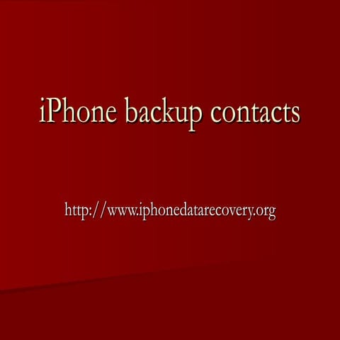 I Phone backup contacts 