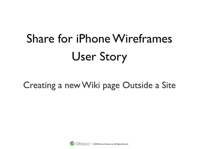 Share for iPhone UI Wireframes - Creating a Wiki Page Outside a Site
