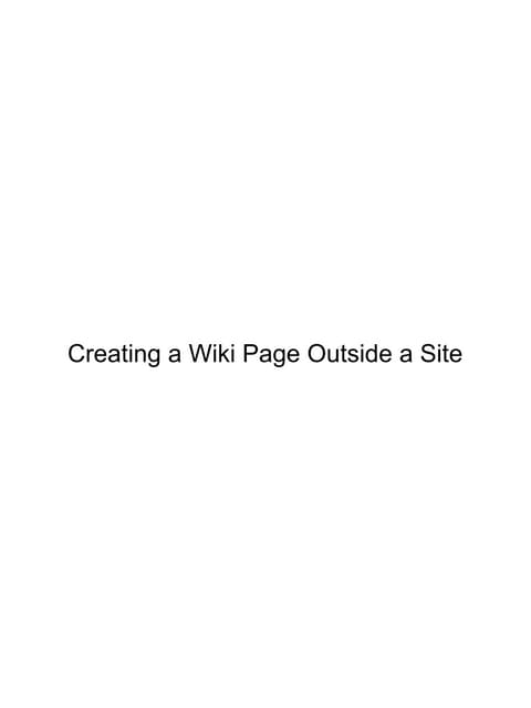 iPhone Paper Prototype - Creating a Wiki Page Outside a Site