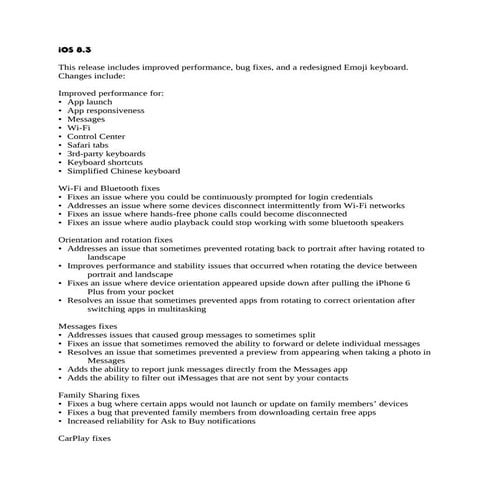 I phone release notes