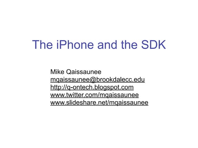 Programing for the iPhone