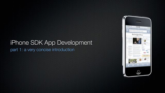 iPhone SDK dev sharing - the very basics