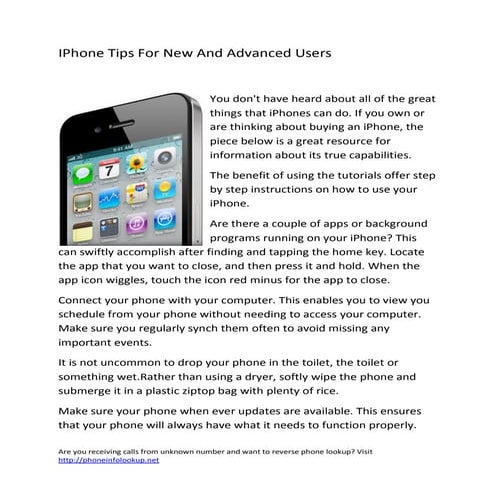 I phone tips for new and advanced users