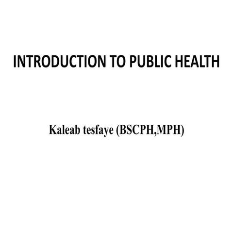 Introduction to Public Health course for Health Officer Students 