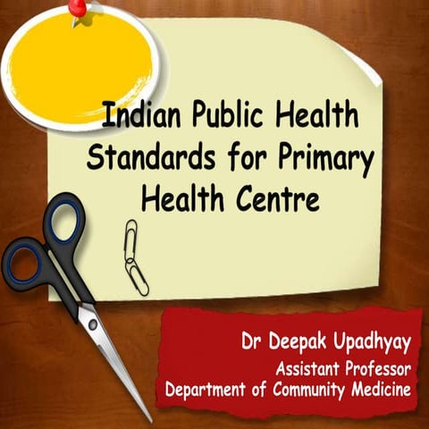 Iphs standards for primary health centre