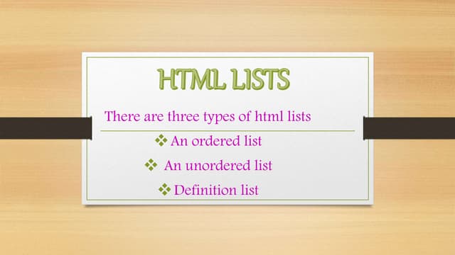 HTML LIST | PPTX