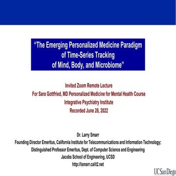 The Emerging Personalized Medicine Paradigm of Time-Series Tracking of Mind, ...