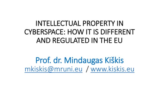 Intellectual Property in Cyberspace