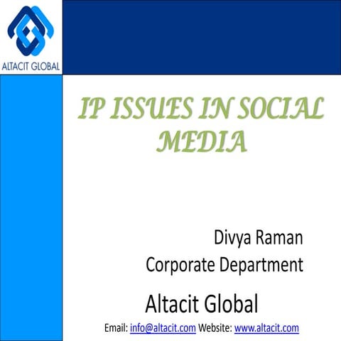 Ip issues in social media