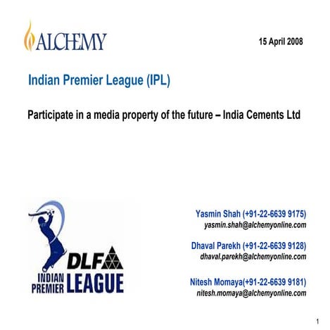 The Business of IPL Cricket