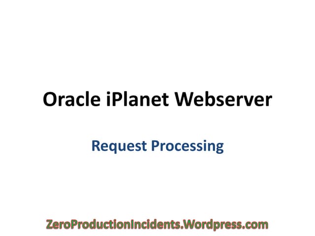 iPlanet Request Processing