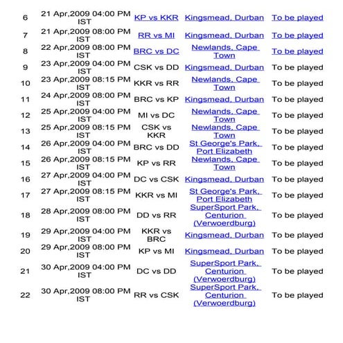 -ipl-2011-4-schedule 2 | XLS
