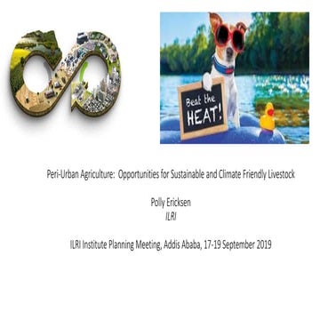 Peri-Urban agriculture:  Opportunities for sustainable and climate friendly l...