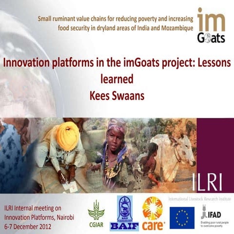  Innovation platforms in the imGoats project: Lessons learned