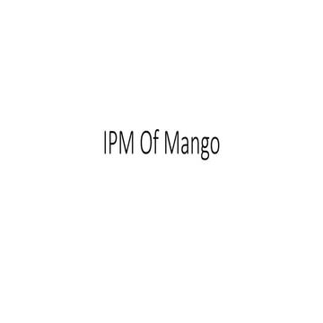 Ipm of mango pests