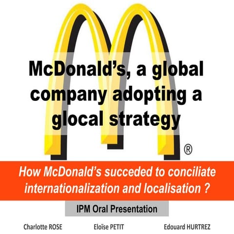 Mc Donalds: a GloCal Company