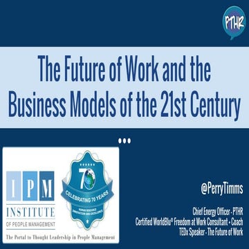 IPM South Africa  - Business Models and the Future of Work