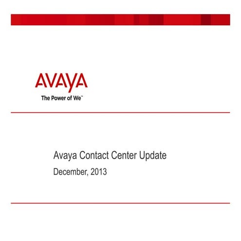 IPnett Contact Center Workshop, OSLO 4th December, AVAYA